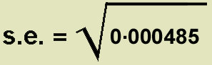 s.e. = square root of 0.000485